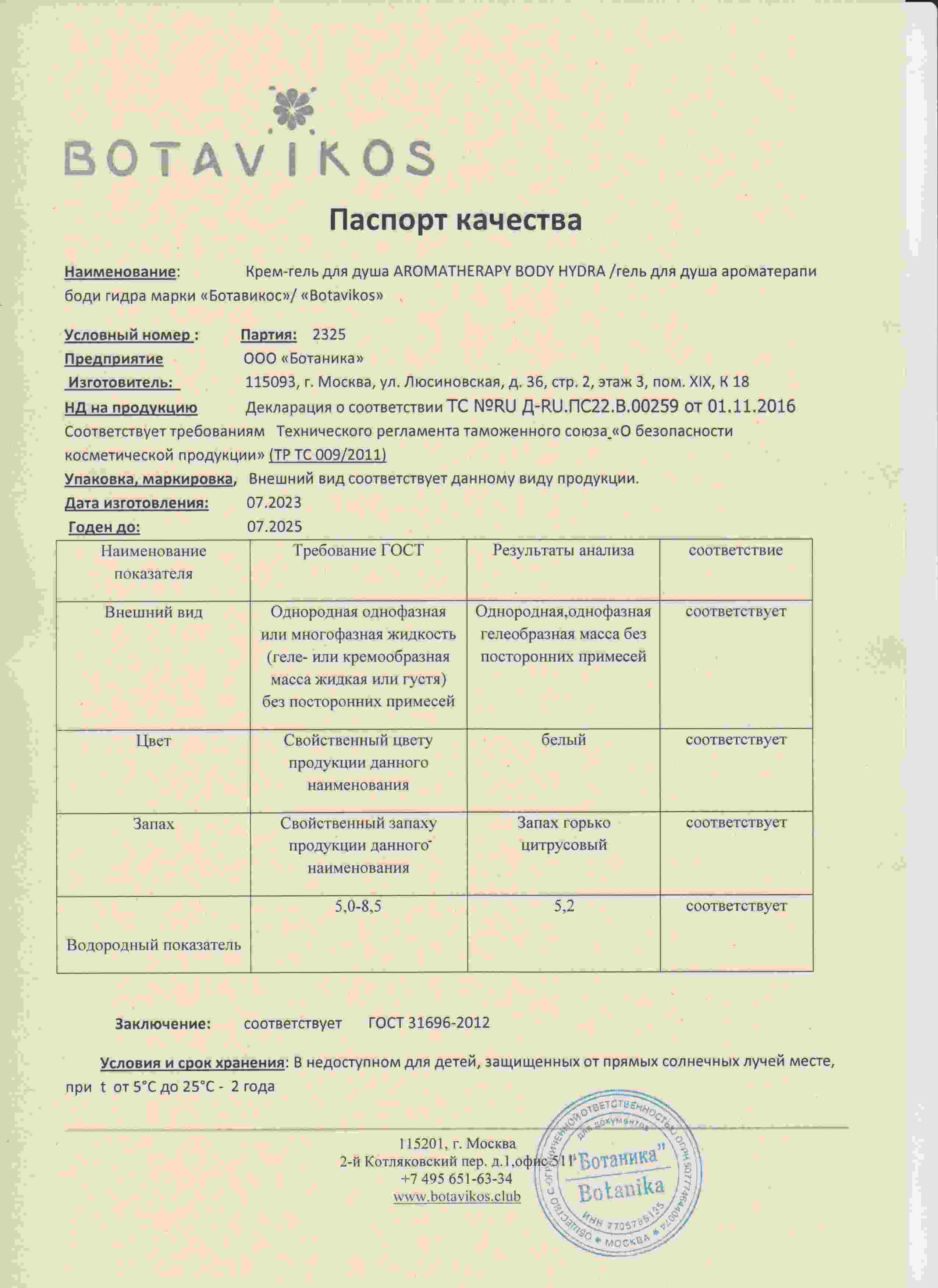 Паспорт №072023